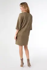 Seri Faux Suede Dress with Rivet Detail