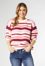 Paloma Textured Stripe Crew Neck Sweater - Valentine's Day