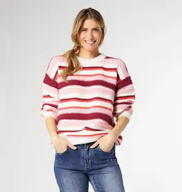 Paloma Textured Stripe Crew Neck Sweater - Valentine's Day