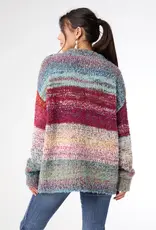 Madge Multi Stripe Loose Ombre Sweater - Valentine's Day