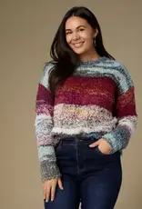 Madge Multi Stripe Loose Ombre Sweater - Valentine's Day