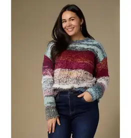 Madge Multi Stripe Loose Ombre Sweater - Valentine's Day