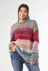 Madge Multi Stripe Loose Ombre Sweater - Valentine's Day