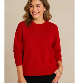 Drop Shoulder Crew Neck Sweater