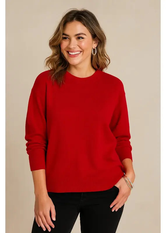 Drop Shoulder Crew Neck Sweater