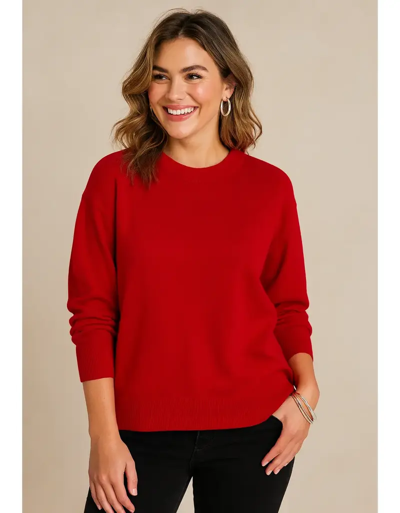 Drop Shoulder Crew Neck Sweater