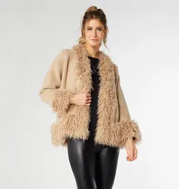 Marley Cardigan with Shaggy Faux Fur Trim