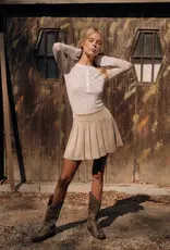 Faux Suede Pleated Mini Skirt