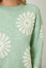 Cozy Floral Applique Sweater