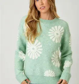 Cozy Floral Applique Sweater