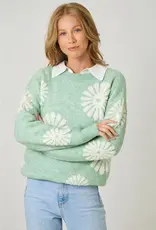 Cozy Floral Applique Sweater
