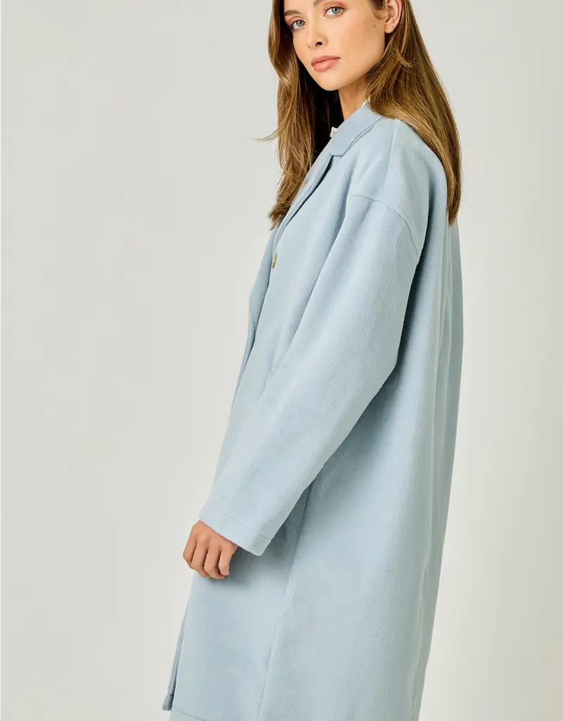 Double Breasted Coat With Dolman Sleeve