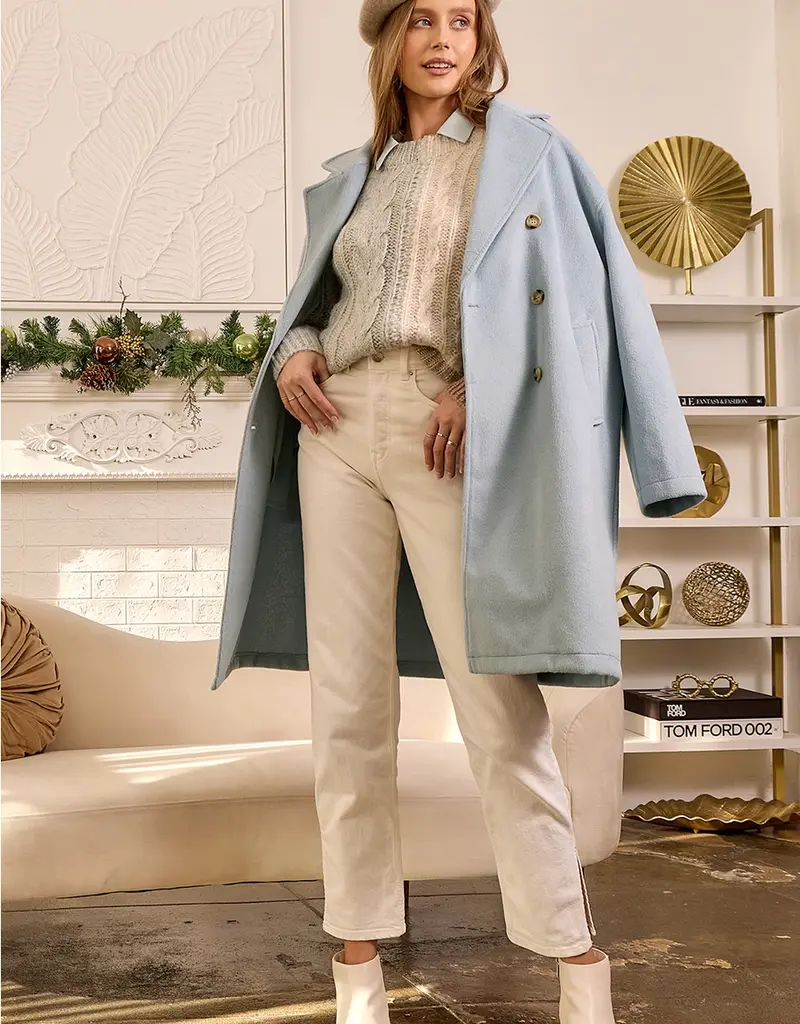 Double Breasted Coat With Dolman Sleeve