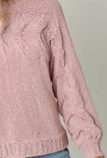 Super Soft Cable Sweater With Knit Detail