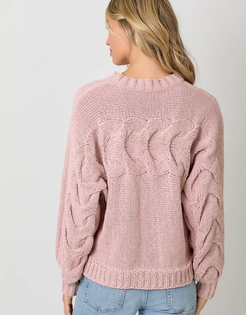 Super Soft Cable Sweater With Knit Detail