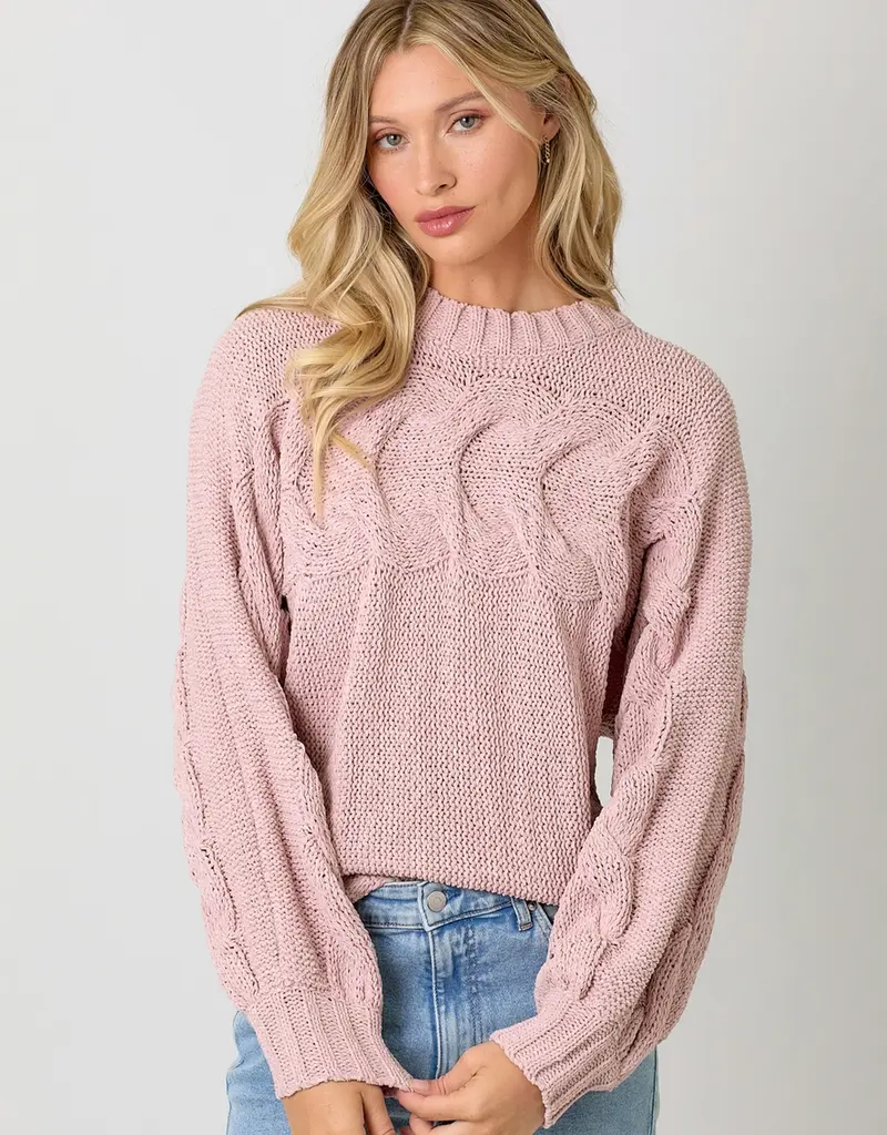 Super Soft Cable Sweater With Knit Detail