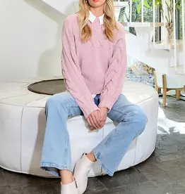 Super Soft Cable Sweater With Knit Detail