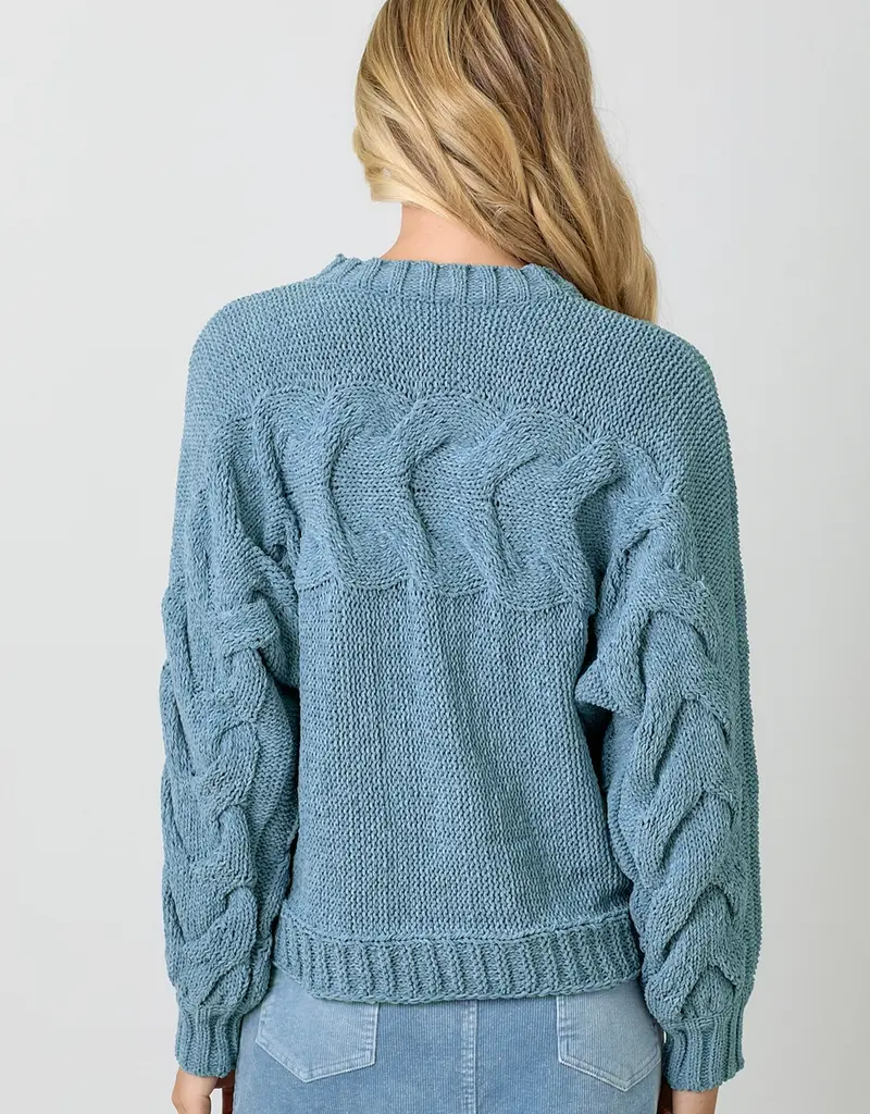 Super Soft Cable Sweater With Knit Detail