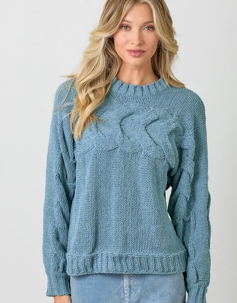 Super Soft Cable Sweater With Knit Detail