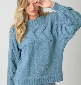 Super Soft Cable Sweater With Knit Detail
