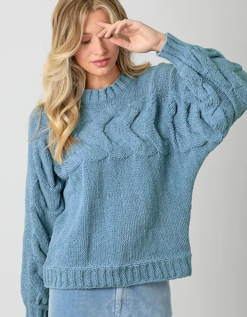 Super Soft Cable Sweater With Knit Detail