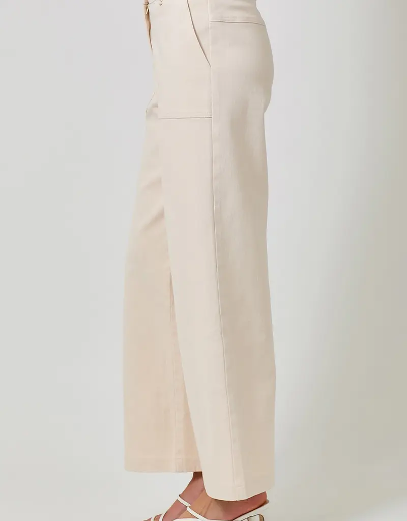 Washed Trousers With Front Patch Pockets