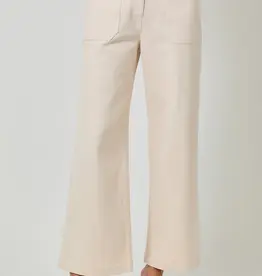 Washed Trousers With Front Patch Pockets