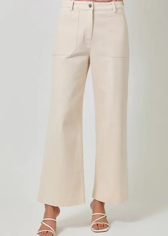 Washed Trousers With Front Patch Pockets