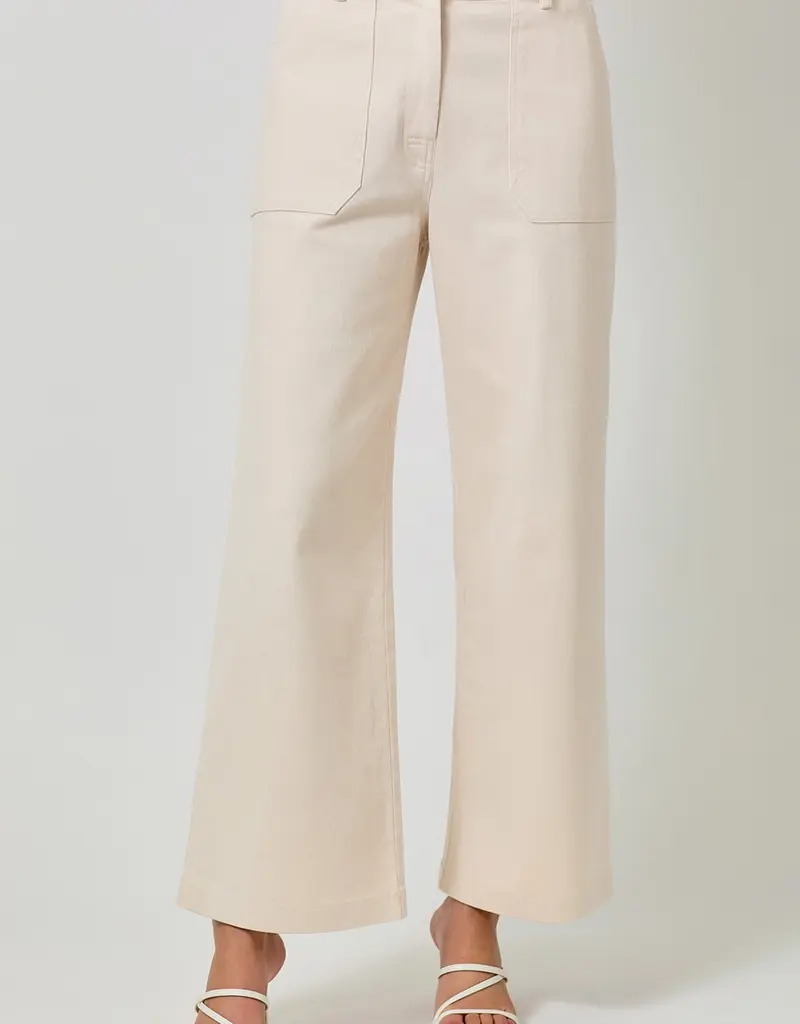 Washed Trousers With Front Patch Pockets