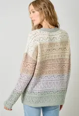 Color Blocked Pointelle Sweater