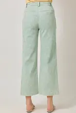Washed Trousers With Front Patch Pockets