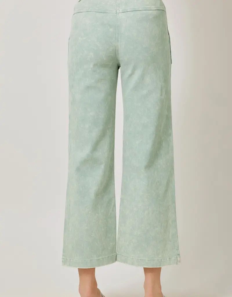 Washed Trousers With Front Patch Pockets