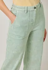 Washed Trousers With Front Patch Pockets