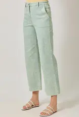 Washed Trousers With Front Patch Pockets