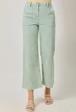 Washed Trousers With Front Patch Pockets