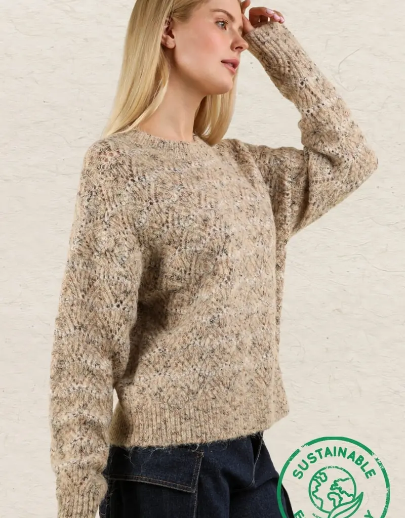 Wave Striped Soft Knit Pullover Sweater Top