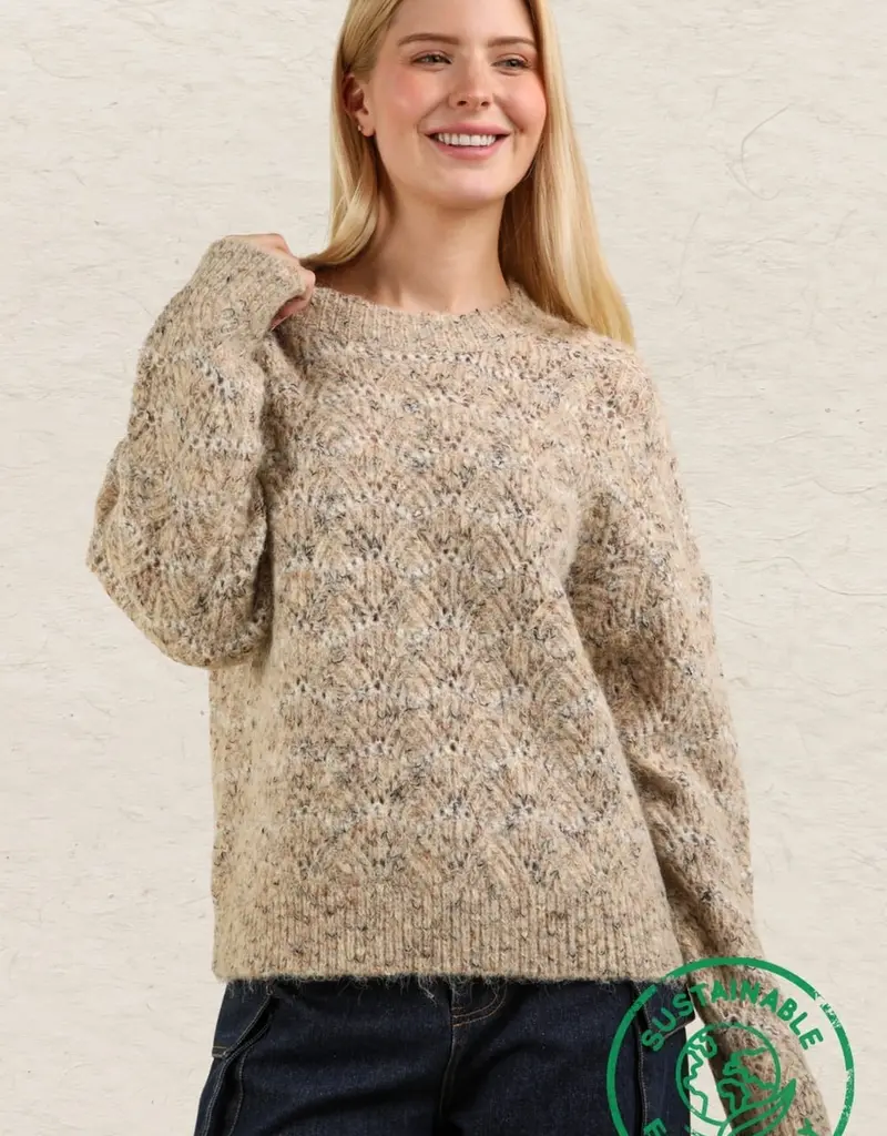 Wave Striped Soft Knit Pullover Sweater Top