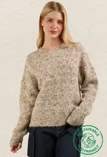 Wave Striped Soft Knit Pullover Sweater Top