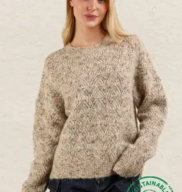 Wave Striped Soft Knit Pullover Sweater Top