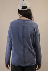 Mineral Washed Casual Knit Top