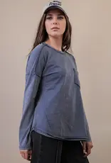 Mineral Washed Casual Knit Top