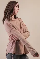 Mineral Washed Casual Knit Top