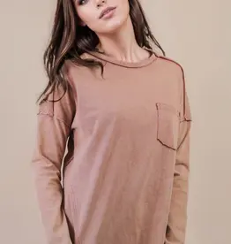 Mineral Washed Casual Knit Top