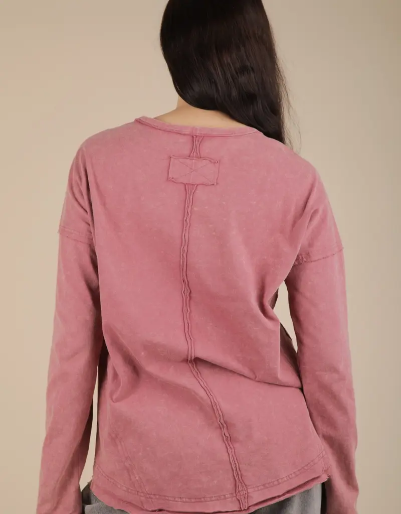 Mineral Washed Casual Knit Top