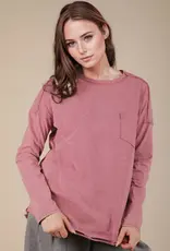 Mineral Washed Casual Knit Top