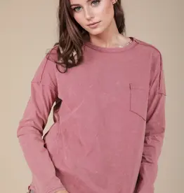 Mineral Washed Casual Knit Top