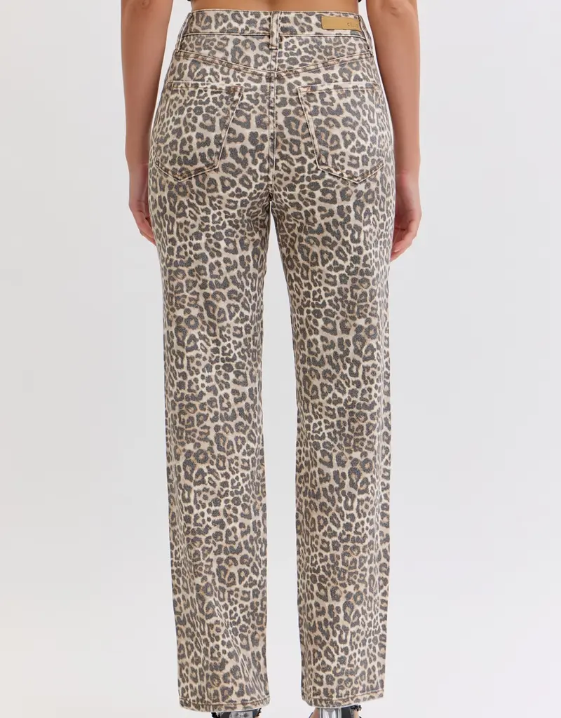 Leopard Super High Rise Dad Jean