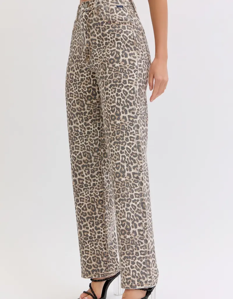 Leopard Super High Rise Dad Jean