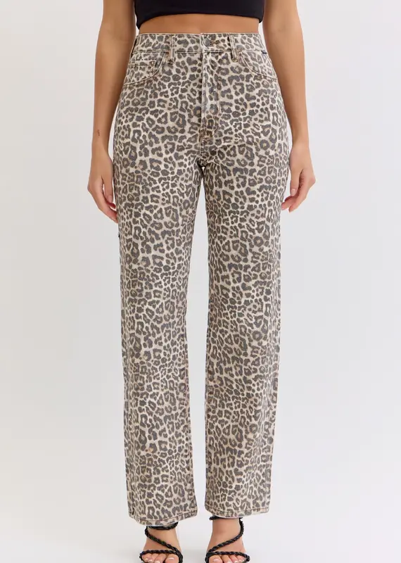 Leopard Super High Rise Dad Jean