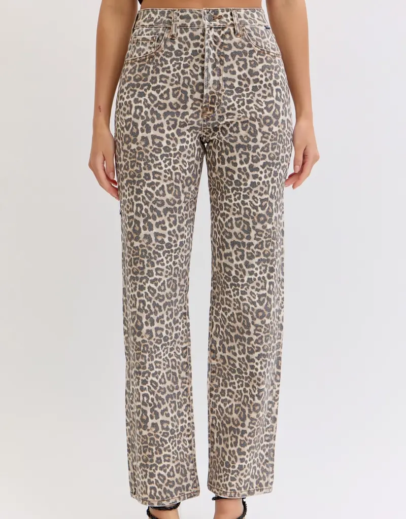 Leopard Super High Rise Dad Jean